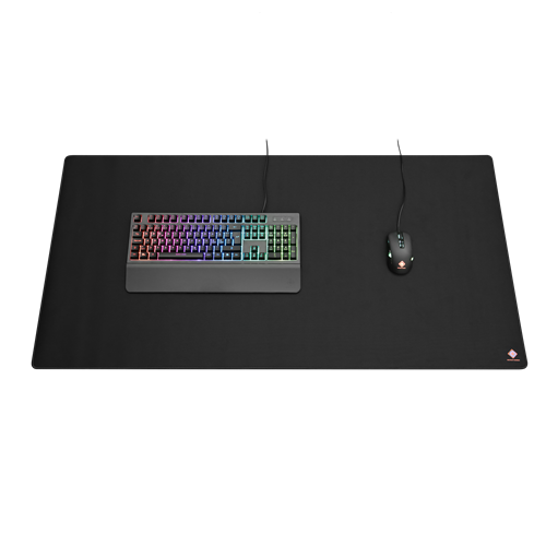 Mousepad XXL, Deskmat, sydda kanter, tygyta, svart