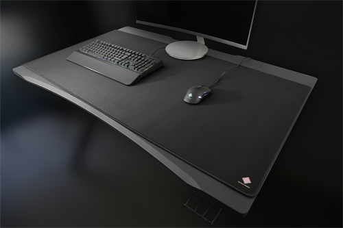 Mousepad XXL, Deskmat, sydda kanter, tygyta, svart