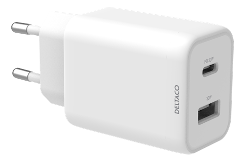 Väggladdare USB-A- och USB-C