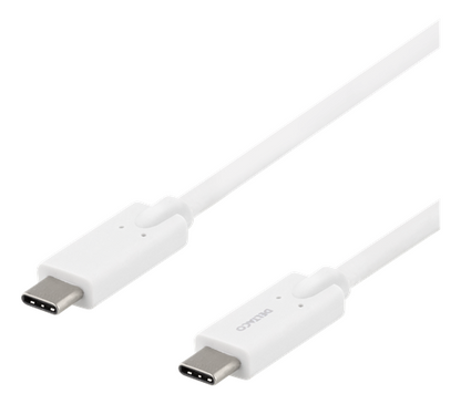 2m USB-C till USB-C kabel, 5 Gbit/s, 5A, vit